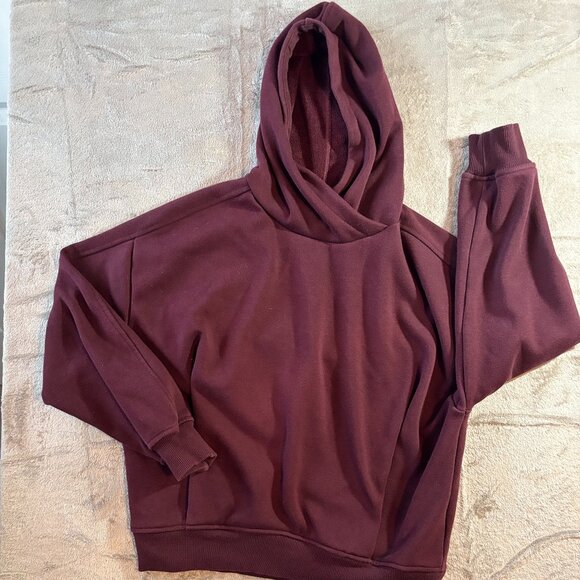 ATHLETA COZY KARMA HOODIE SWEATSHIRT MAROON MEDIUM EUC - Picture 2 of 9